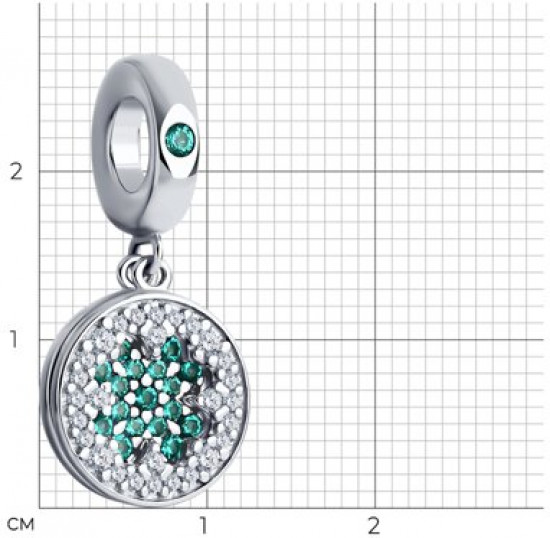 Подвеска-шарм из серебра с фианитами