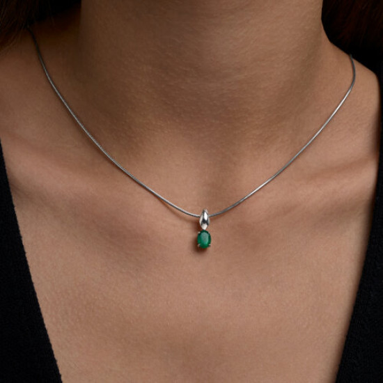 Подвеска из серебра с агатом