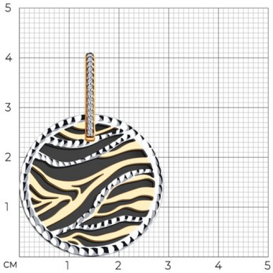 Подвеска из серебра с агатом и фианитами
