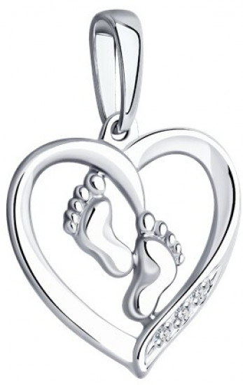 Подвеска из серебра с бриллиантами