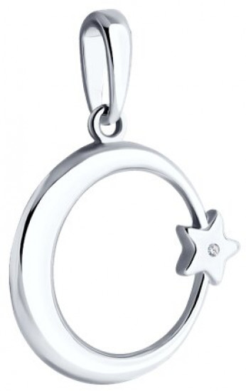 Подвеска из серебра с бриллиантом