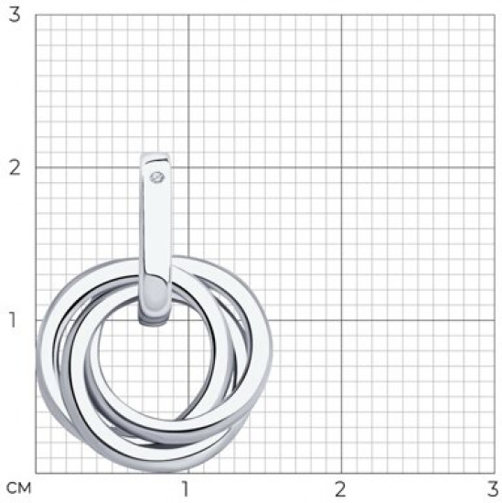 Подвеска из серебра с бриллиантом