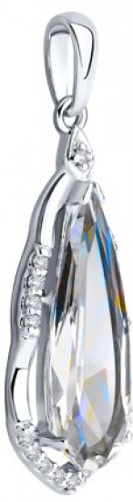 Подвеска из серебра с горным хрусталем и фианитами