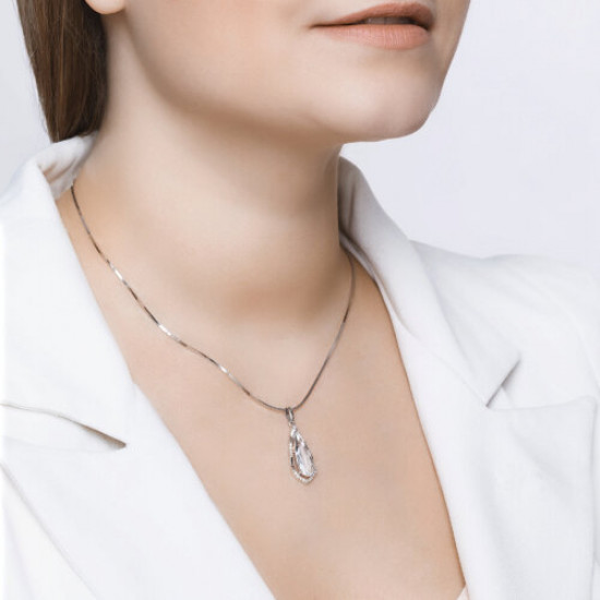 Подвеска из серебра с горным хрусталем и фианитами