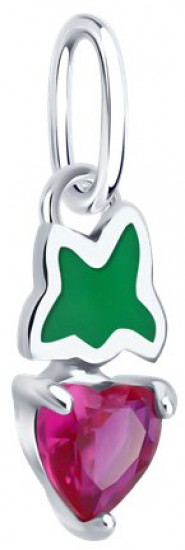 Подвеска из серебра с корундом и эмалью