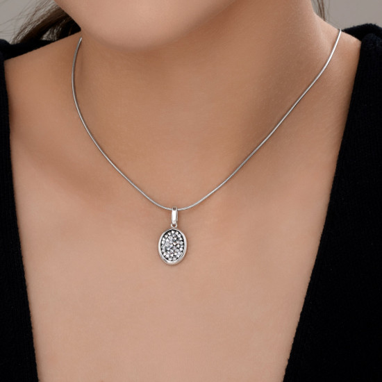 Подвеска из серебра с кристальной тканью