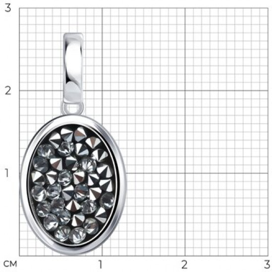 Подвеска из серебра с кристальной тканью