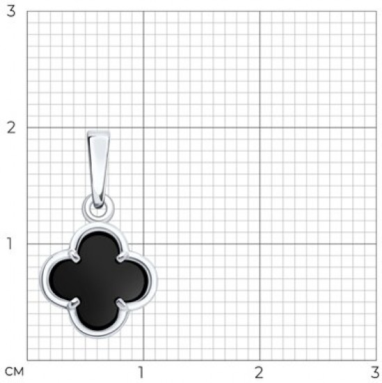 Подвеска из серебра с ониксом