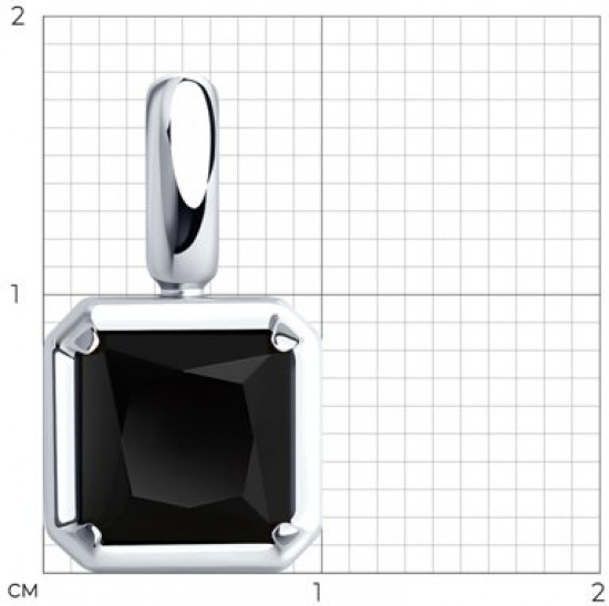 Подвеска из серебра с ониксом