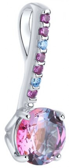 Подвеска из серебра с ситаллом и фианитами