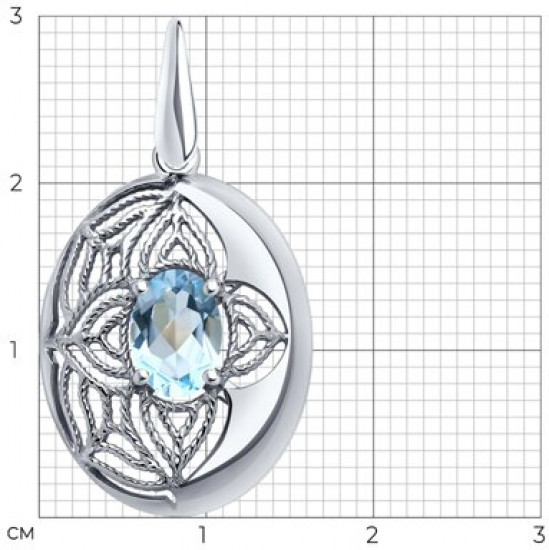 Подвеска из серебра с топазом