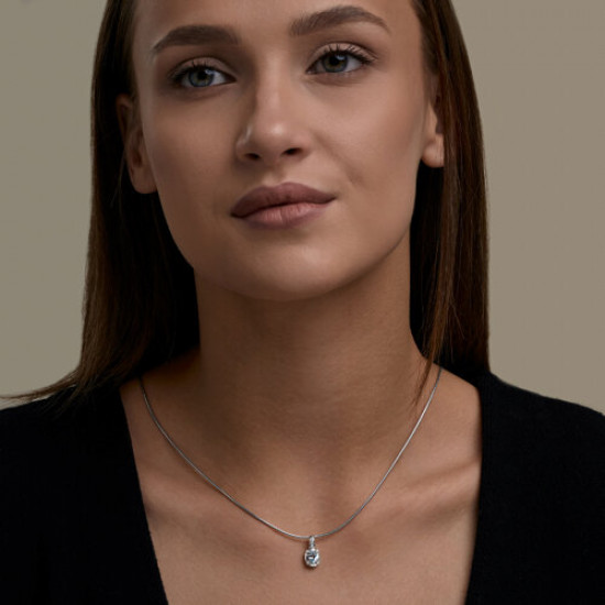 Подвеска из серебра с топазом и фианитами