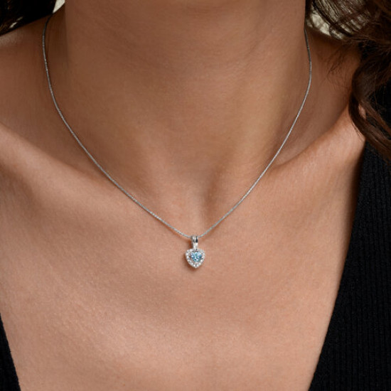 Подвеска из серебра с топазом и фианитами