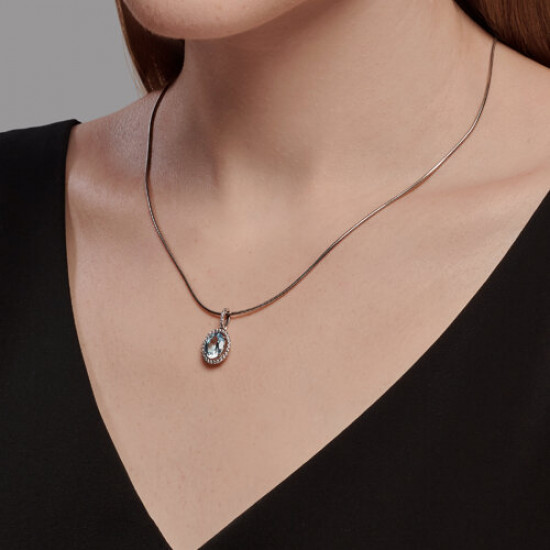 Подвеска из серебра с топазом и фианитами