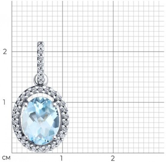 Подвеска из серебра с топазом и фианитами