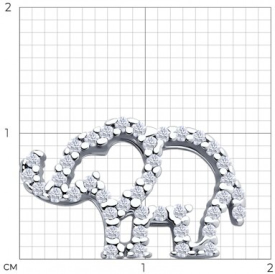 Подвеска из серебра с фианитами