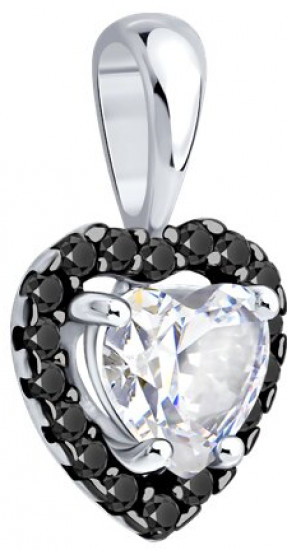 Подвеска из серебра с фианитами