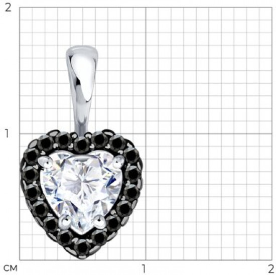 Подвеска из серебра с фианитами