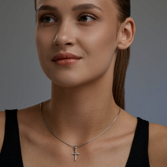 Подвеска из серебра с фианитами