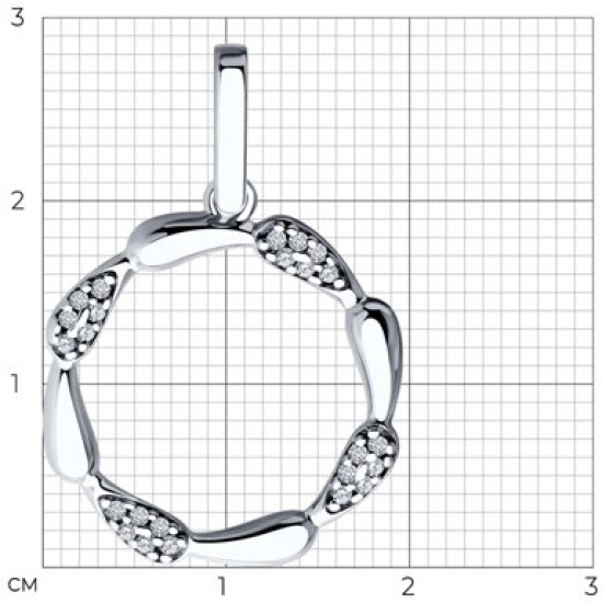 Подвеска из серебра с фианитами