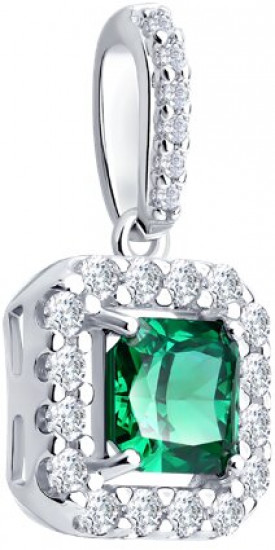 Подвеска из серебра с фианитами