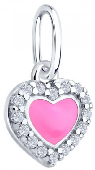 Подвеска из серебра с фианитами и эмалью