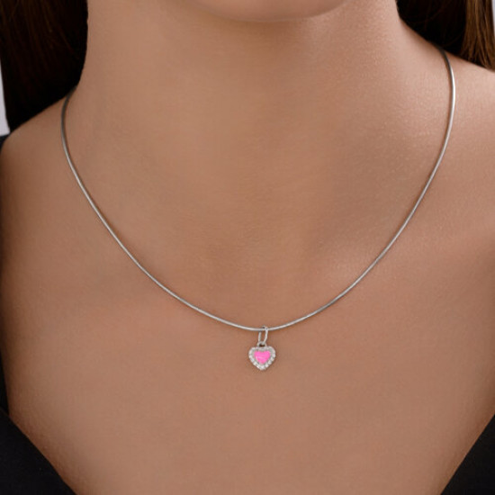 Подвеска из серебра с фианитами и эмалью