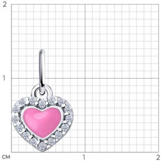 Подвеска из серебра с фианитами и эмалью