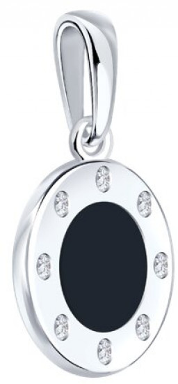 Подвеска из серебра с фианитами и эмалью