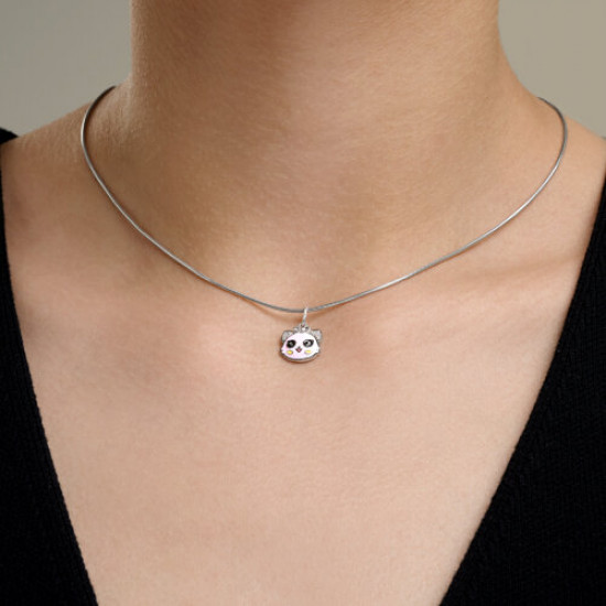 Подвеска из серебра с фианитами и эмалью