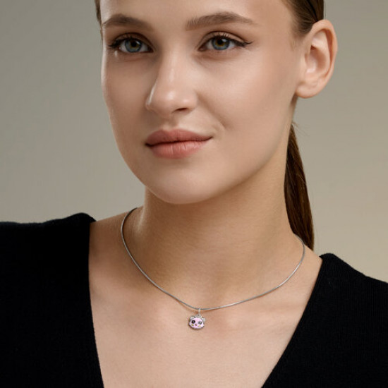 Подвеска из серебра с фианитами и эмалью