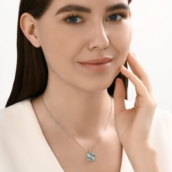 Подвеска из серебра с фианитами и эмалью