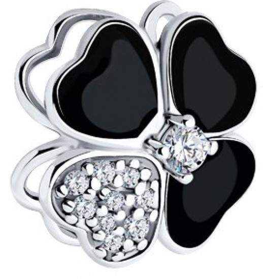 Подвеска из серебра с фианитами и эмалью