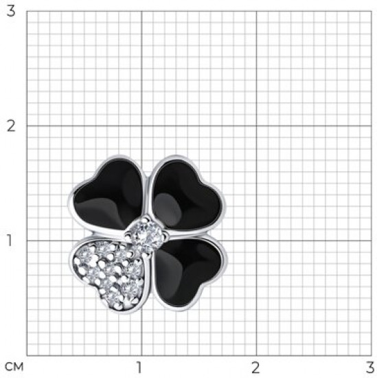 Подвеска из серебра с фианитами и эмалью