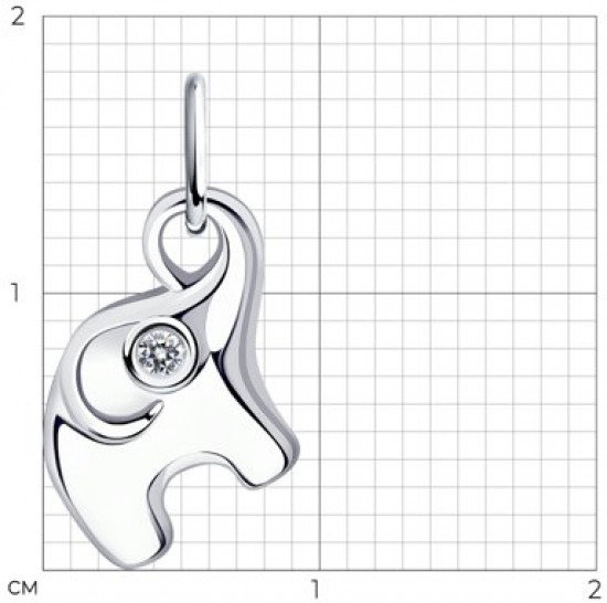 Подвеска из серебра с фианитом