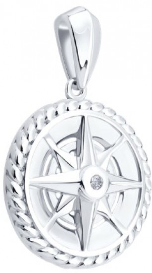 Подвеска из серебра с фианитом