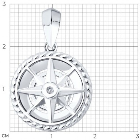 Подвеска из серебра с фианитом