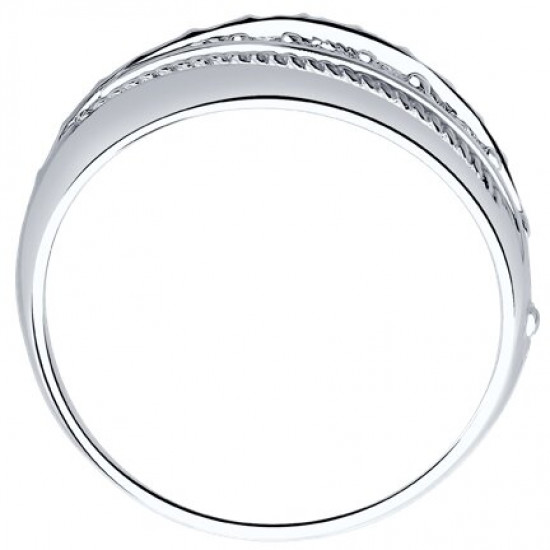 Кольцо из серебра с алмазной гранью