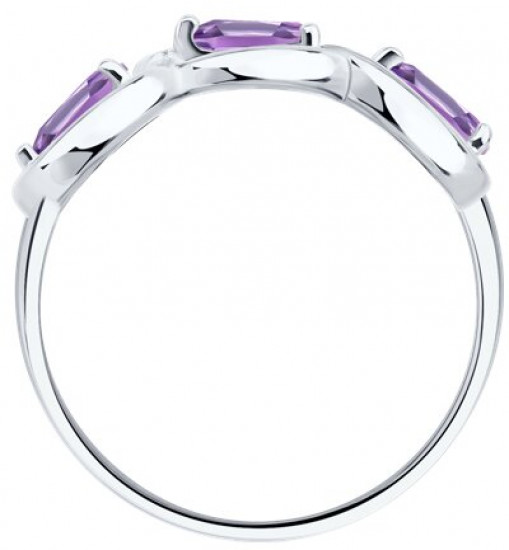 Кольцо из серебра с аметистами