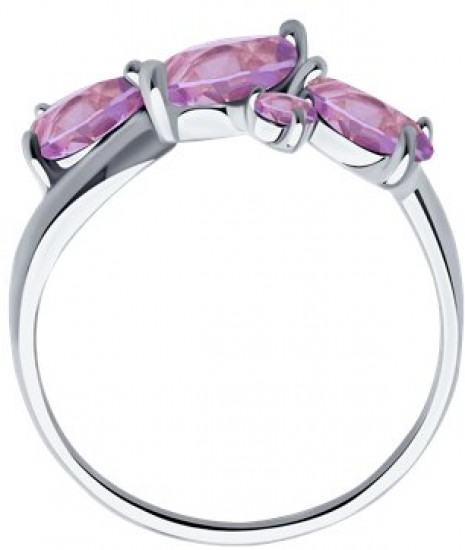 Кольцо из серебра с аметистами