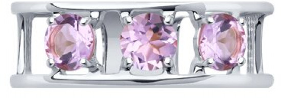 Кольцо из серебра с аметистами