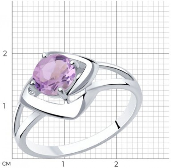 Кольцо из серебра с аметистом