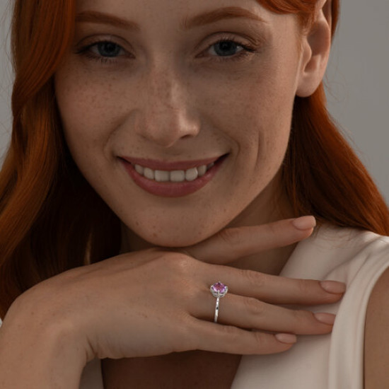 Кольцо из серебра с аметистом