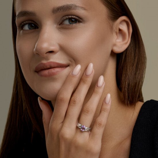 Кольцо из серебра с аметистом