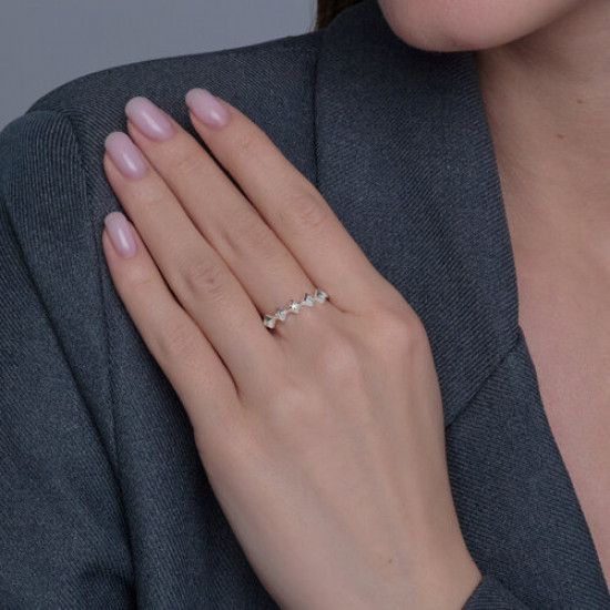 Кольцо из серебра с бриллиантами