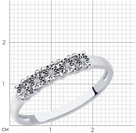 Кольцо из серебра с бриллиантами