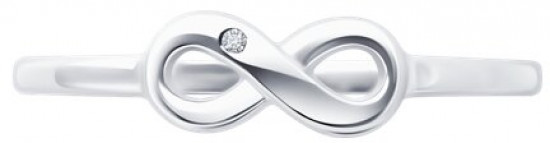 Кольцо из серебра с бриллиантом