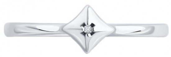 Кольцо из серебра с бриллиантом