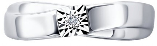 Кольцо из серебра с бриллиантом