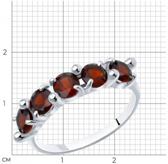 Кольцо из серебра с гранатами